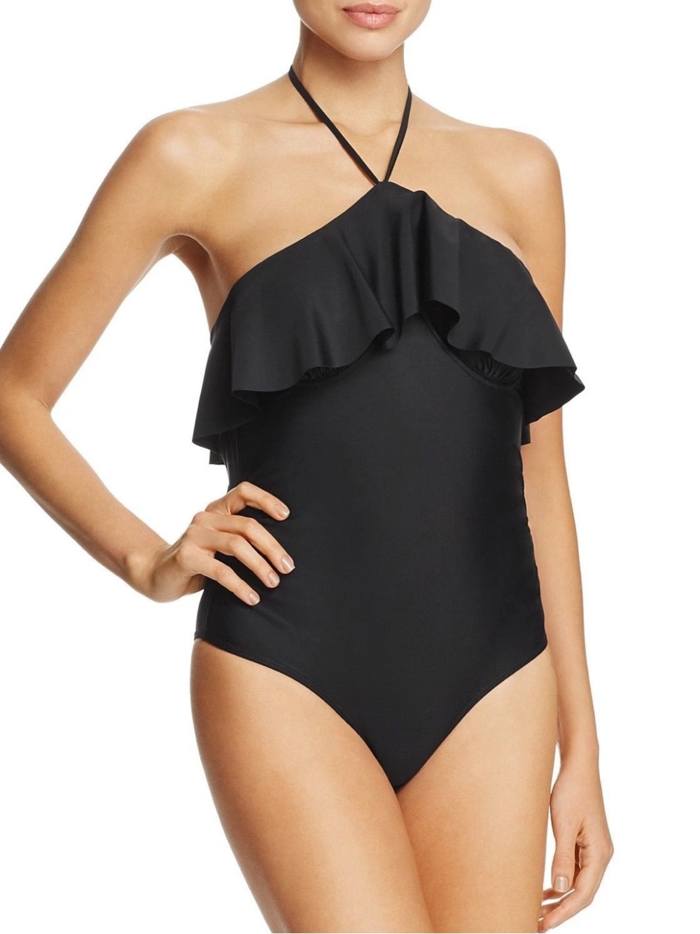 NWT 6 Shore Road by Urban Outfitters Ruffle Neck Maillot Size M Swimsuit Z572